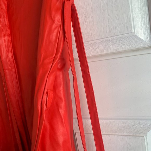 Red Faux Leather String Pants - Picture 5 of 5